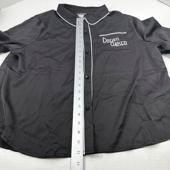 Venus Women's Size Large Sleep Pants And Shirt Black New Button Has Cloth Ripped - Picture 15 of 16